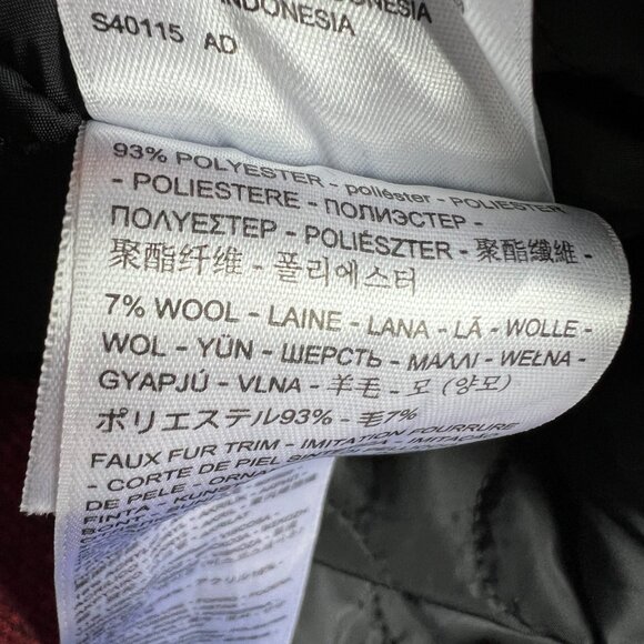 Levis Jacket Youth Large Red Buffalo Plaid Snap Button Sherpa Collar Long Sleeve - Picture 10 of 16